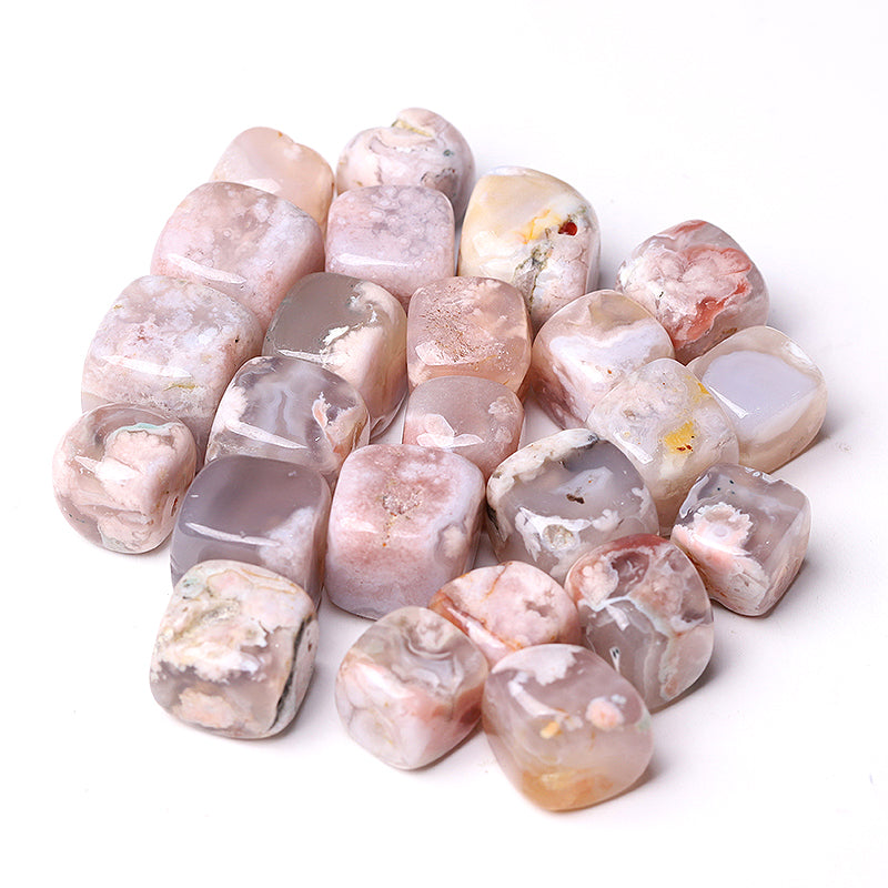 20-25mm Flower Agate Crystal Cubes for Healing