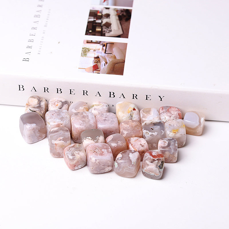 20-25mm Flower Agate Crystal Cubes for Healing