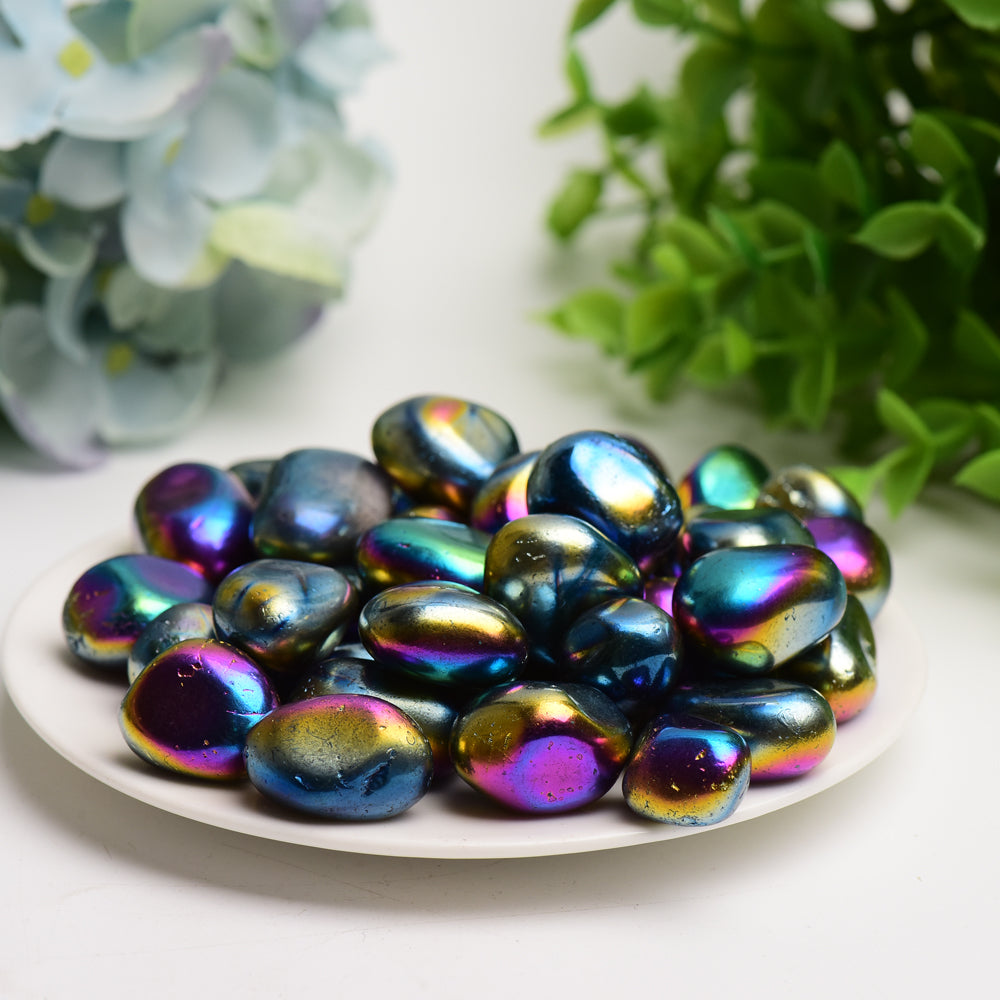 20-30mm Aura Dark Rainbow Crystal Tumbled Stones for Healing