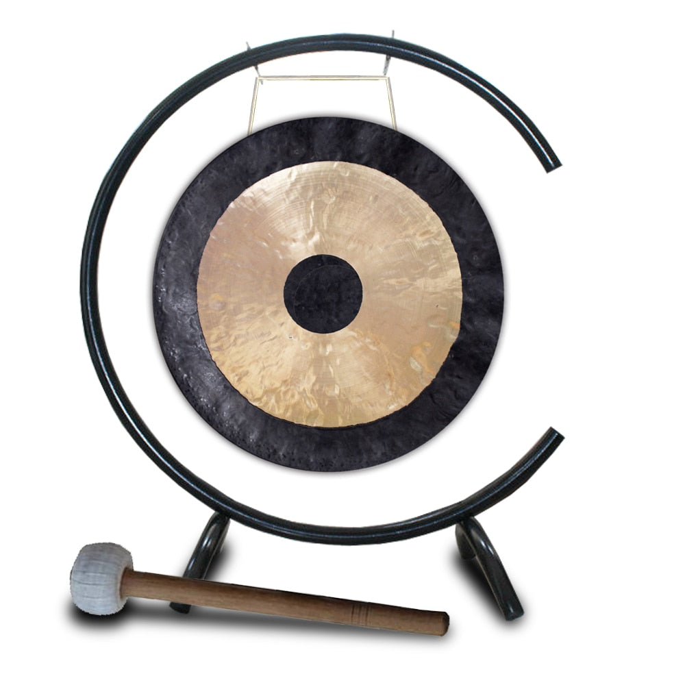 Traditional Chinese gong with stand and mallet, 20 Inch Chau Gong Instrument