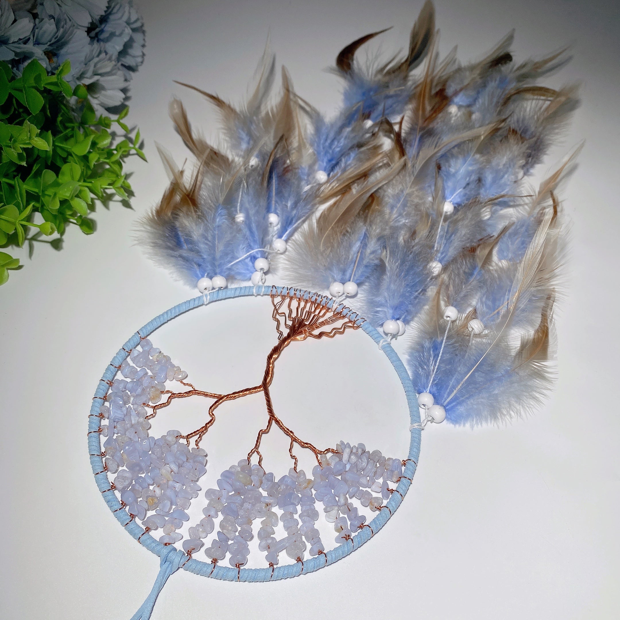 20-inch Mixed Crystal Tree Moon Dreamcatcher