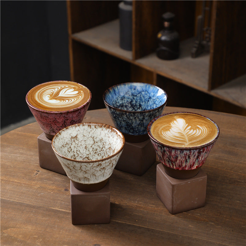 200ml Ceramic Kiln Change Coffee Mug for Zen Decor Rituals