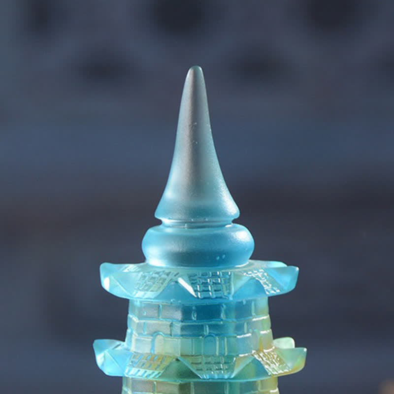 Handmade Liuli Crystal Feng Shui Pagoda Tower Small