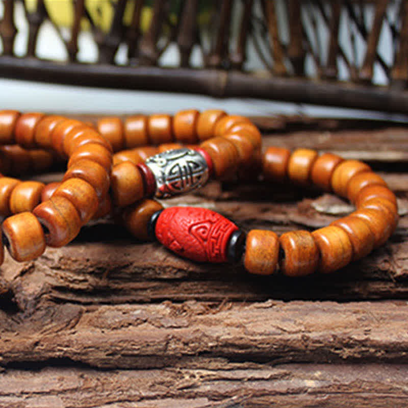 Yak Bone Om Mani Padme Hum Strength Bracelet 9mm