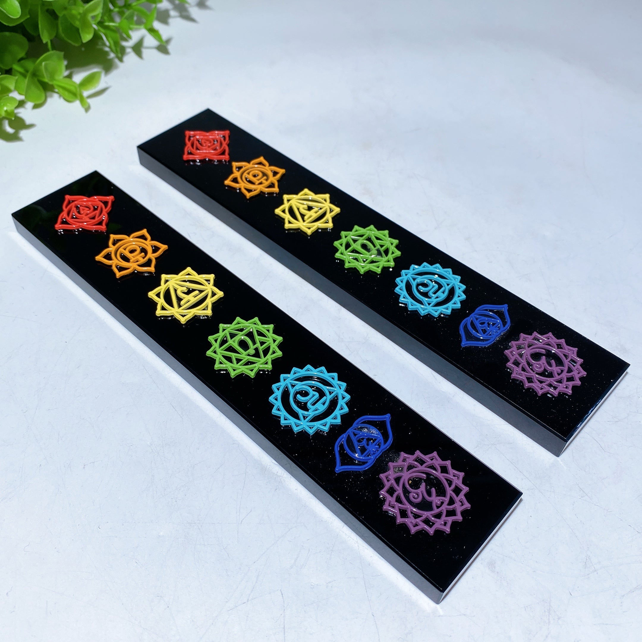 20cm Black Obsidian Chakra Healing Board for Energy Balance