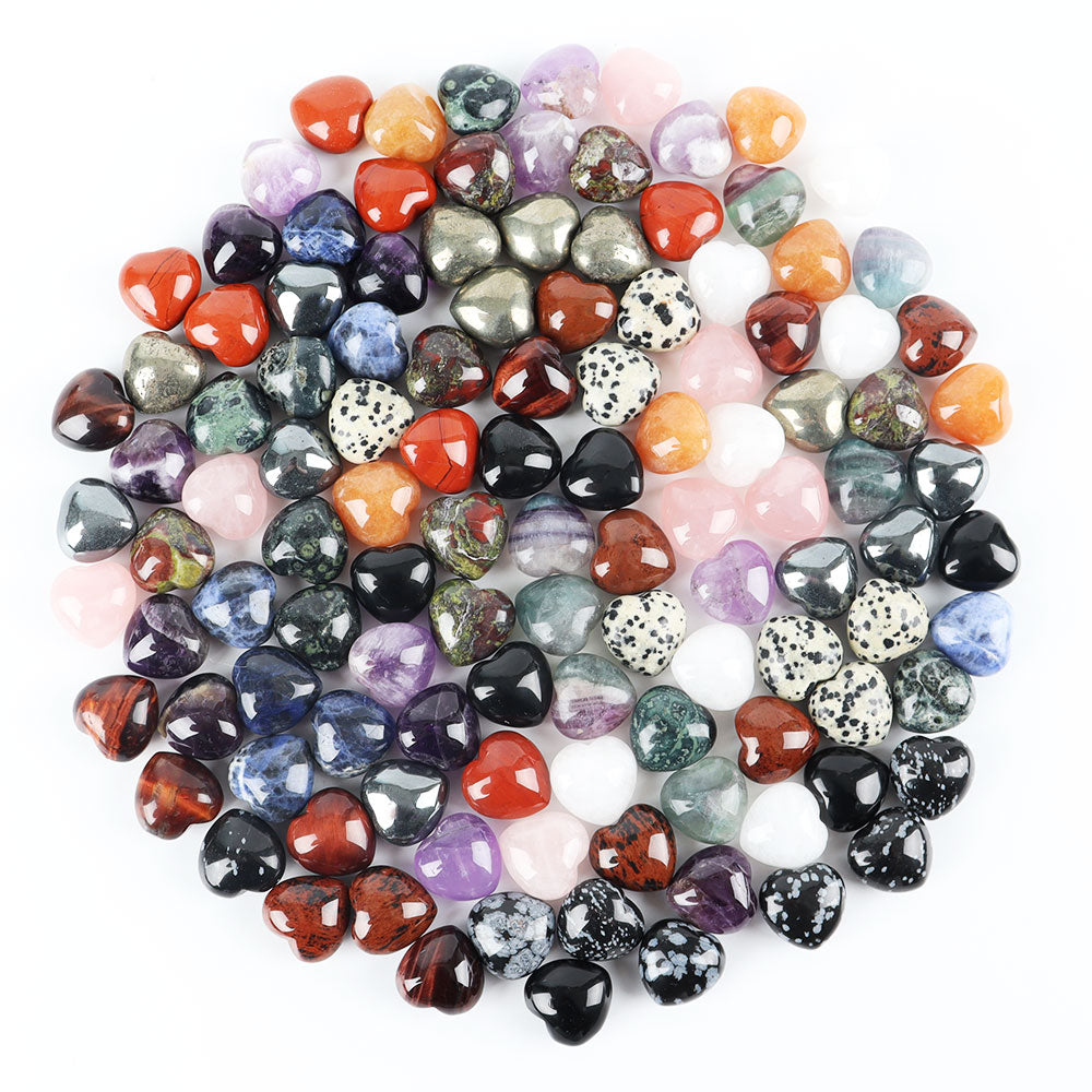 20mm Natural Crystal Heart for Heart Chakra Healing