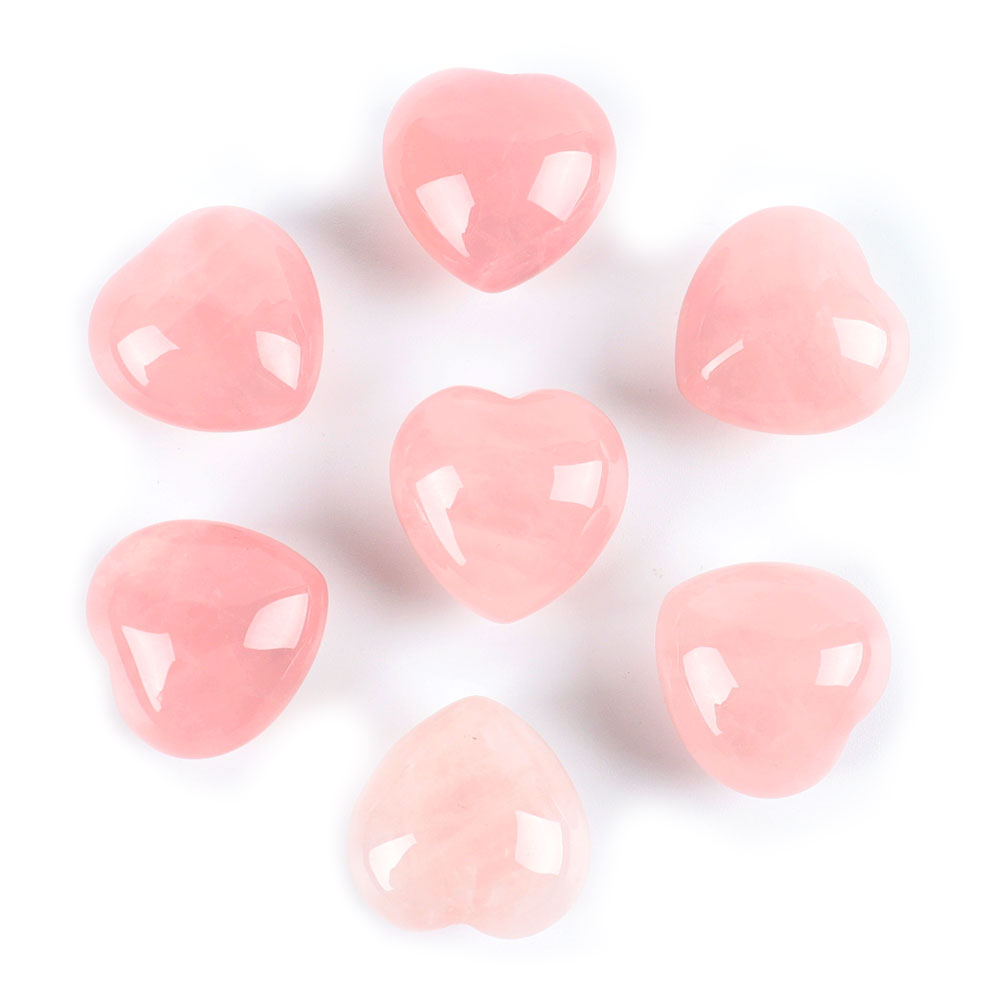 20mm Natural Crystal Heart for Heart Chakra Healing