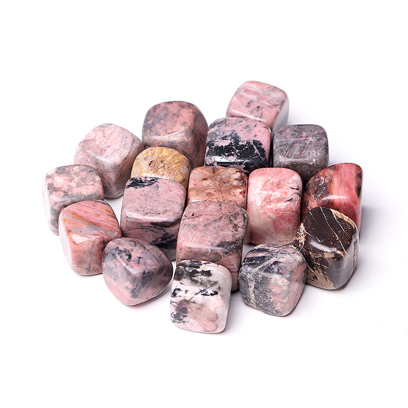 20mm Rhodonite Crystal Cubes for Healing & Energy