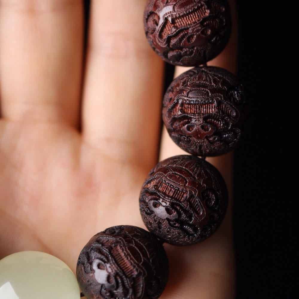 20mm Rosewood PiXiu Warmth Bracelet for Wealth & Calm