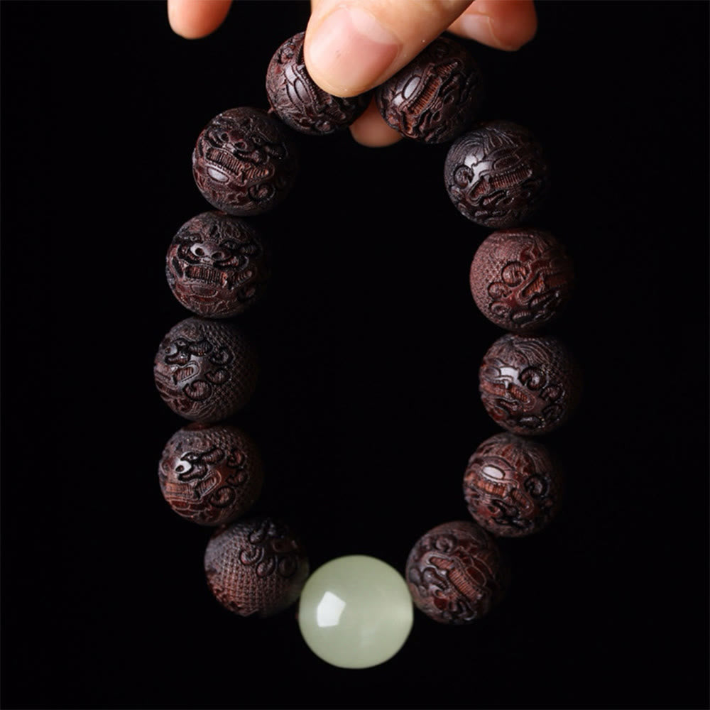 20mm Rosewood PiXiu Warmth Bracelet for Wealth & Calm