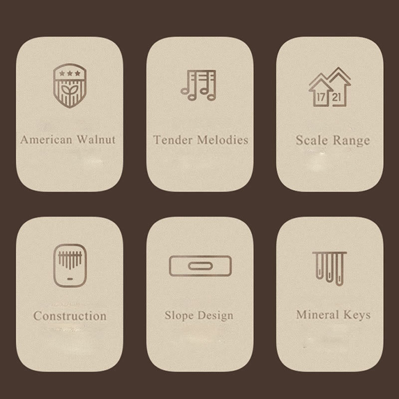 21 Key Walnut Kalimba Thumb Piano for Meditation