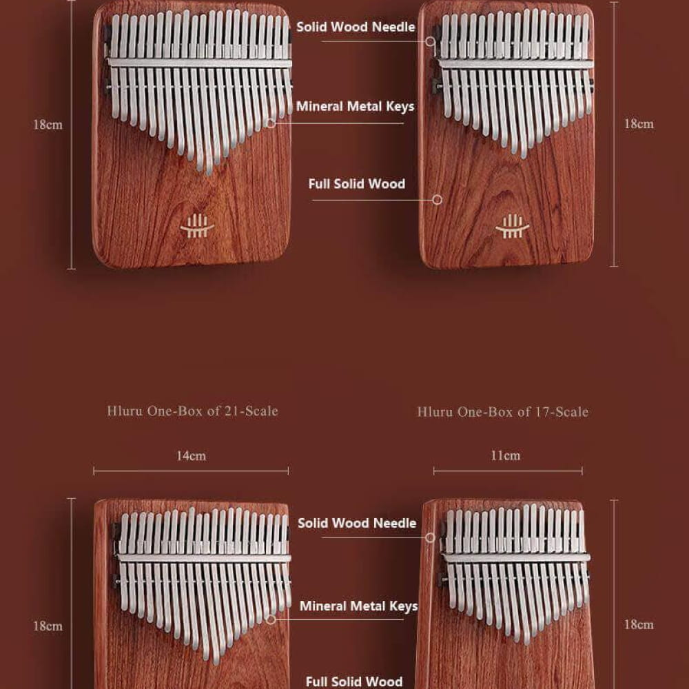 21 Key Zambian Rosewood C Tone Kalimba Thumb Piano - 21 Keys / Zambian RoseWood / Ore Metal Piano