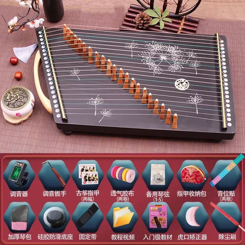 21 String Portable Guzheng for Kids Beginner Fingering Practice Small Guzheng Chinese Zither Traditional Musical Instrument Gift