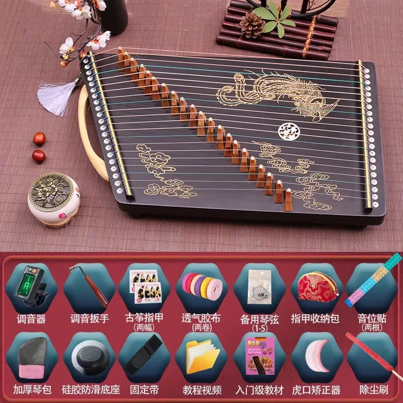 21 String Portable Guzheng for Kids Beginner Fingering Practice Small Guzheng Chinese Zither Traditional Musical Instrument Gift