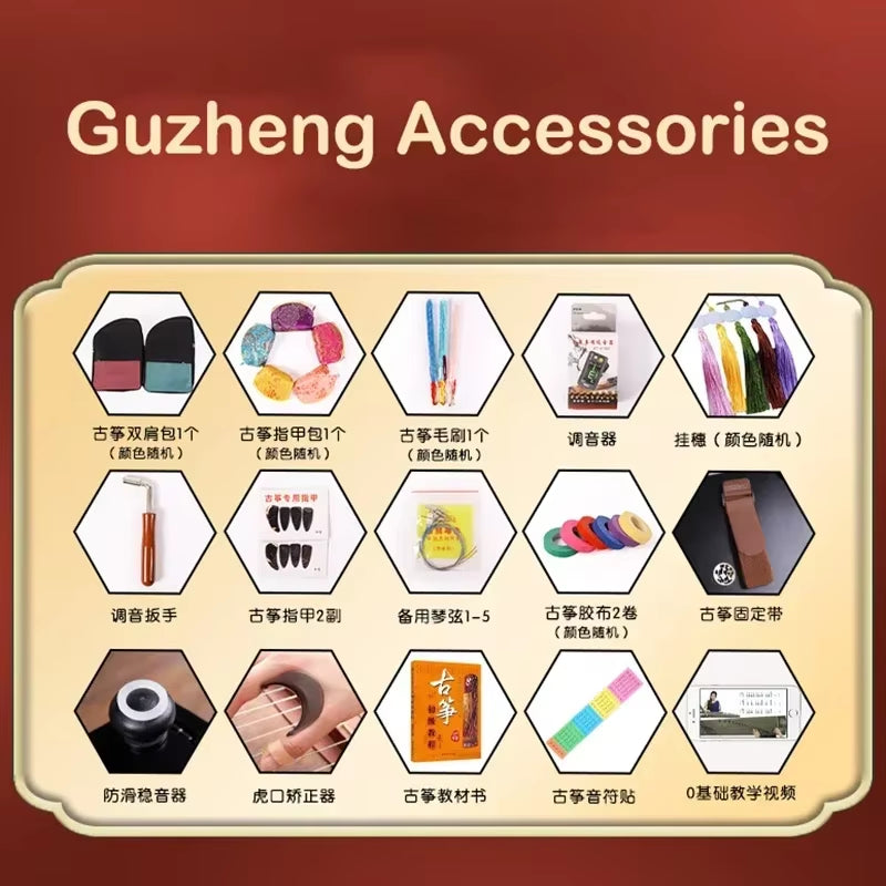 Portable Mini Guzheng 21 Strings Beginner Guqin Finger Pick Zither Professional Traditional Chinese Musical Instruments Gifts