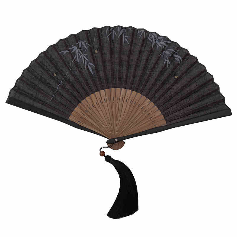 22.5cm Firefly Bamboo Leaves Pattern Chinese Folding Fan
