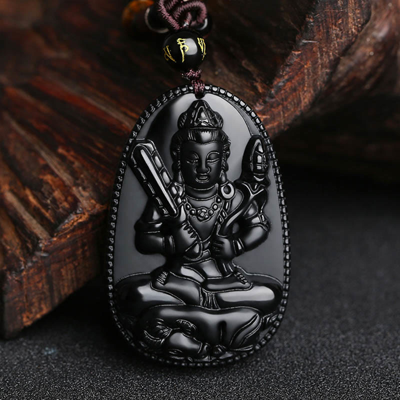 Chinese Zodiac Black Obsidian Purification Necklace