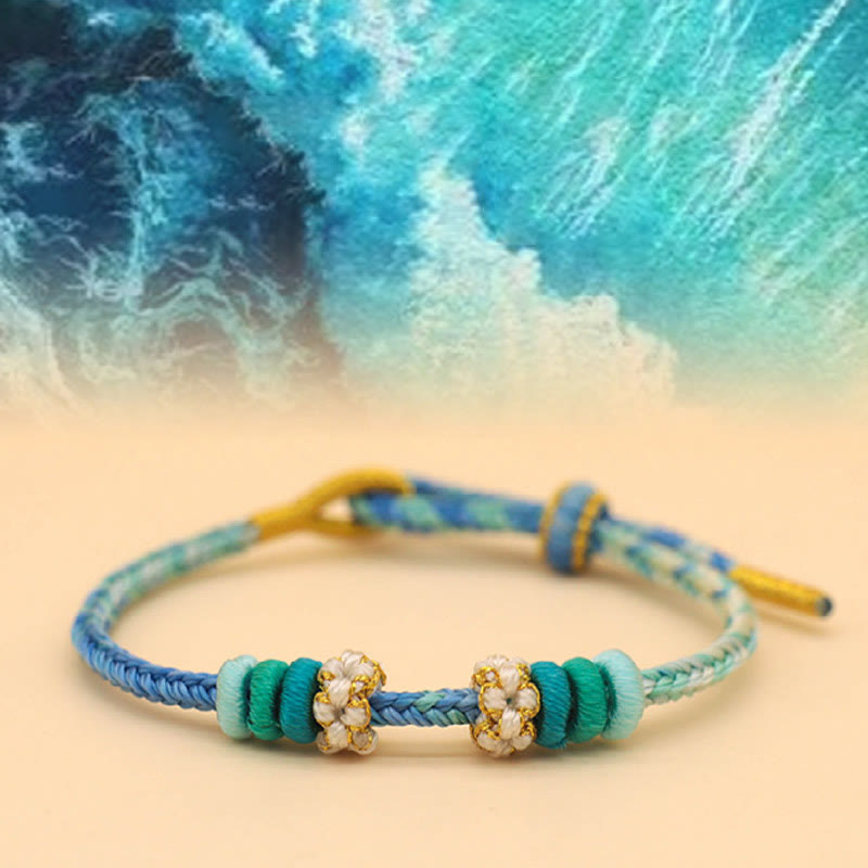Peace Knot Eight Thread Red String Bracelet for Luck & Harmony