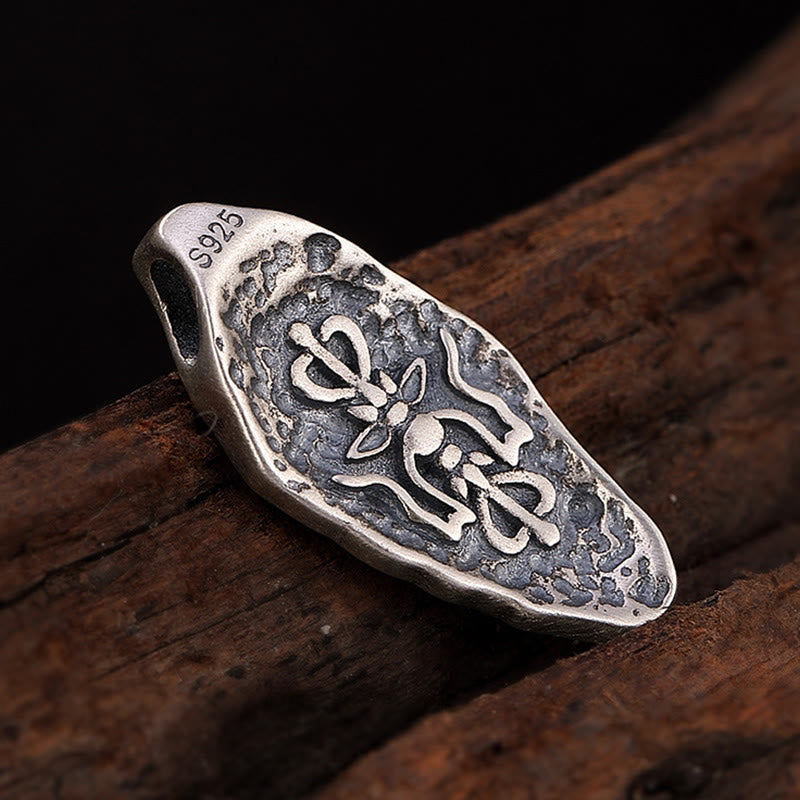 Sterling Silver Om Mani Padme Hum Necklace for Strength & Peace