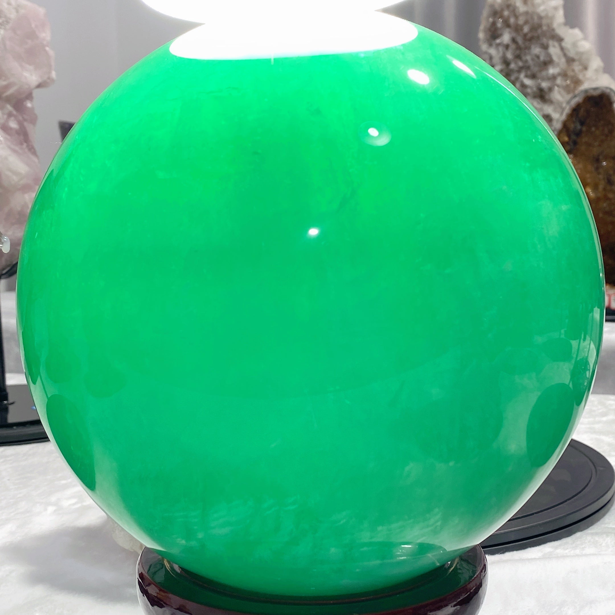 22cm Blue Green Fluorite Crystal Sphere with Stand