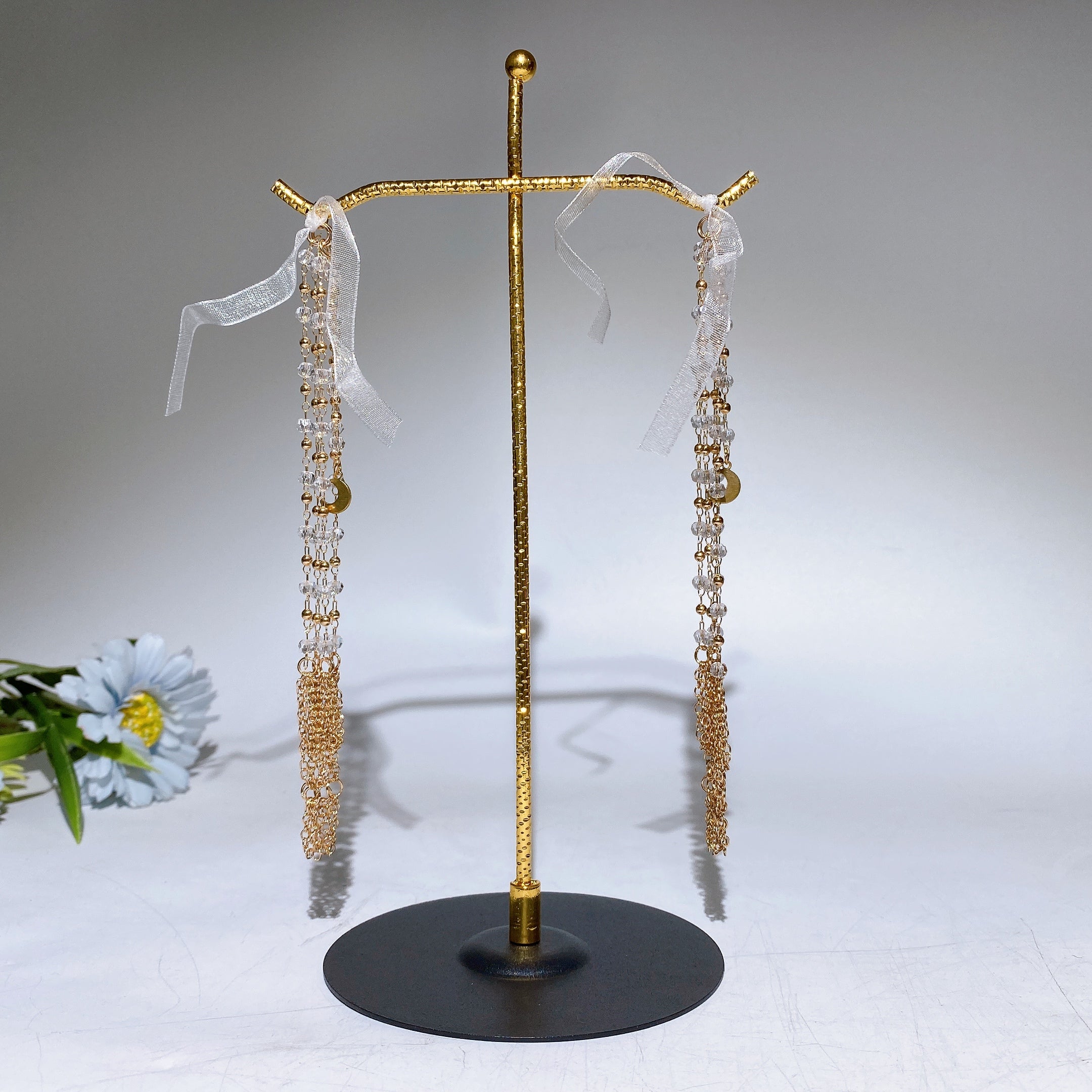 22cm Metal Stand with Web Chains for Crystal Sphere Display