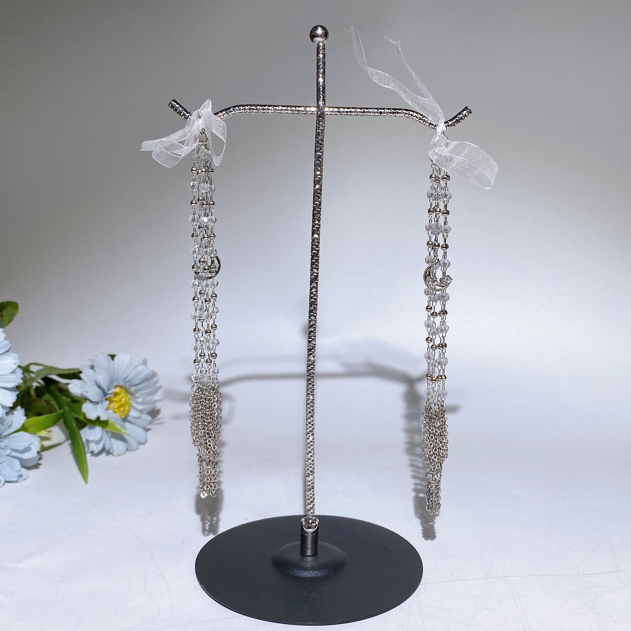 22cm Metal Stand with Web Chains for Crystal Sphere Display