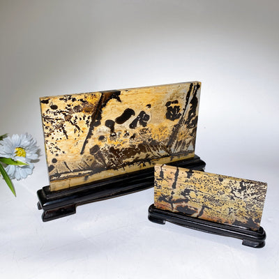 22cm Picture Jasper Crystal Slab with Stand for Healing