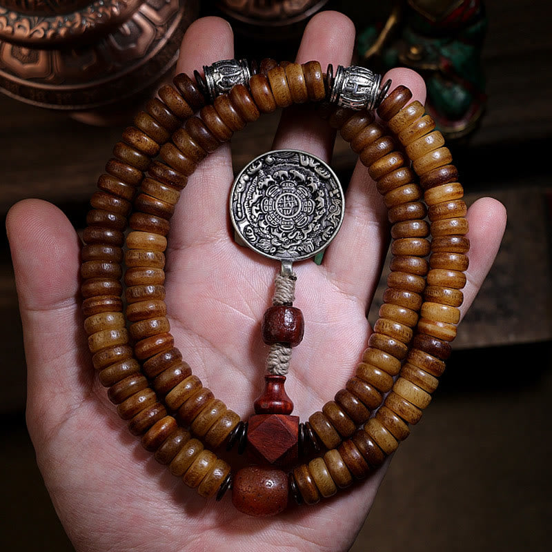 Pixiu Bracelet in Yak Bone for Spiritual Balance & Protection