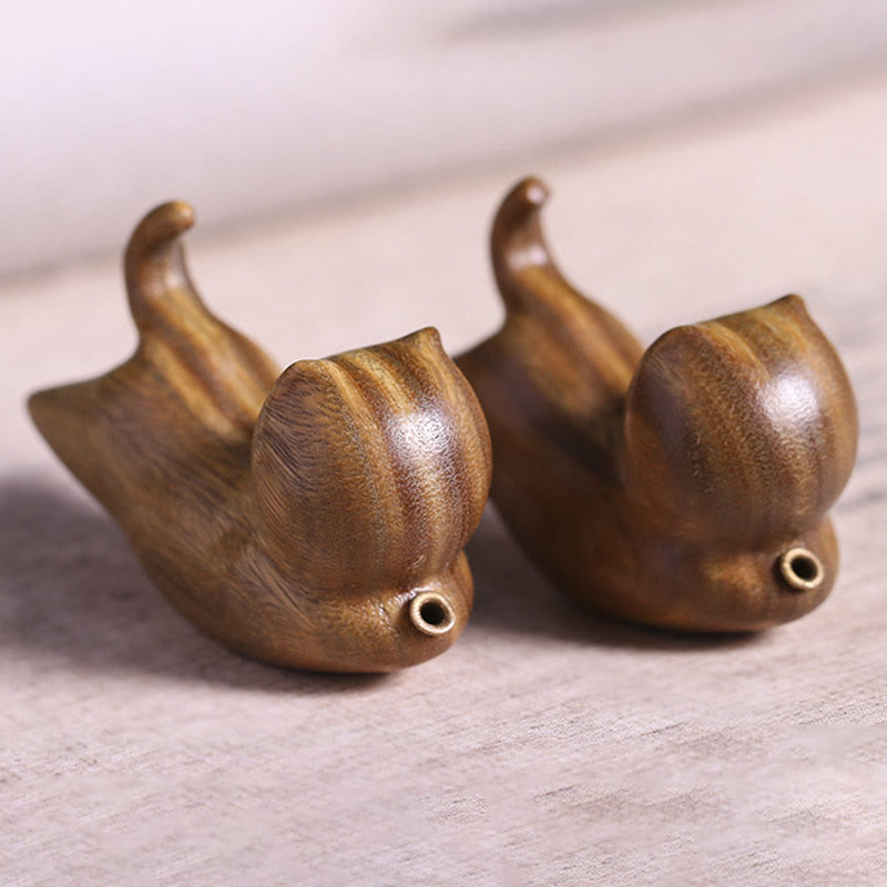Green Sandalwood Cat Incense Burner 5.6cm Soothing Decoration