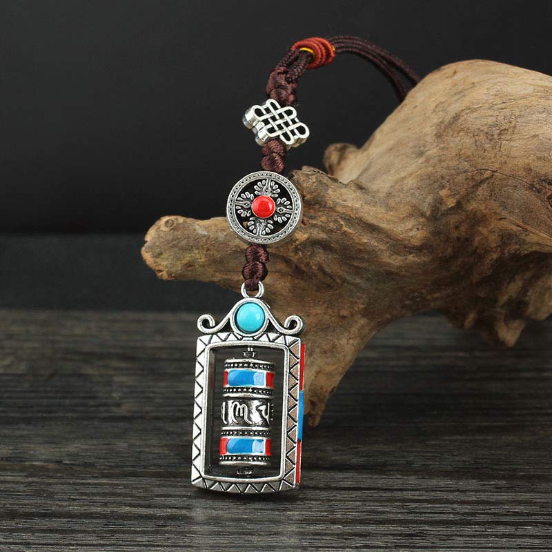 Om Mani Padme Hum Prayer Wheel Keychain | Spiritual Decoration