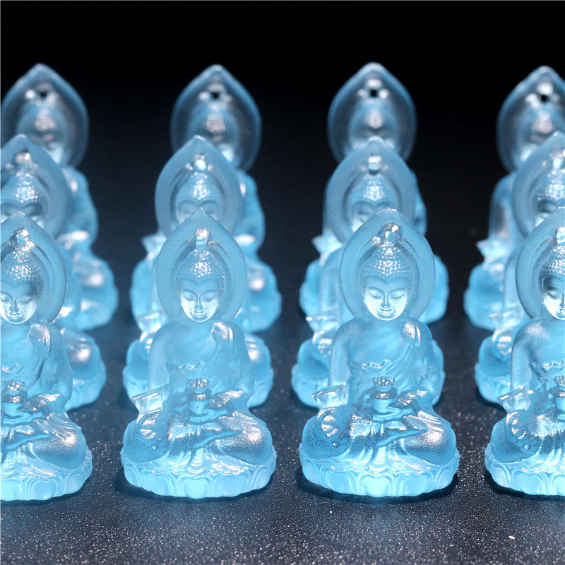 Liuli Crystal Buddha Necklace | Medicine Buddha Amulet | Healing