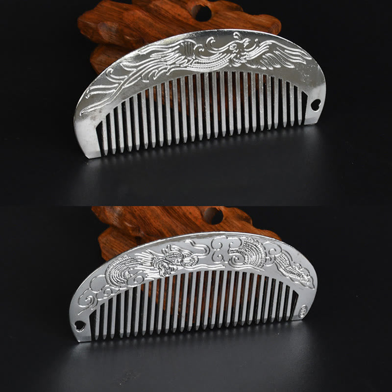 Lucky Dragon Phoenix Gold Alloy Comb for Protection & Strength