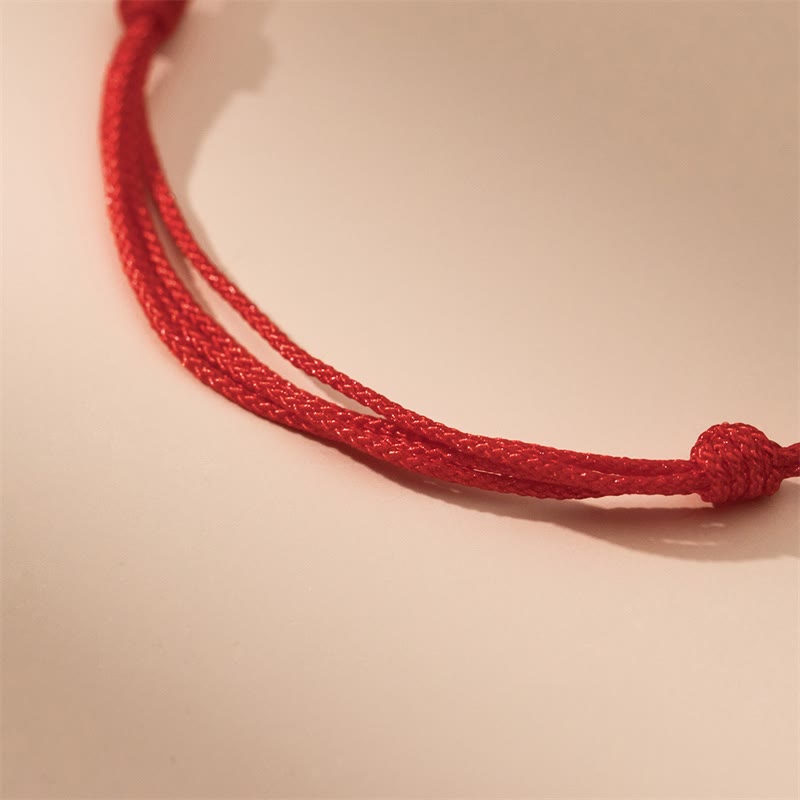23cm Sterling Silver Dragon Luck Red String Bracelet