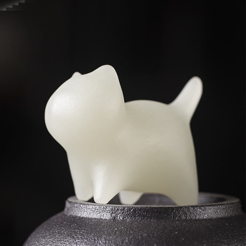 Mini Glowstone Cat Decoration - Luminous Lucky Zen Decor