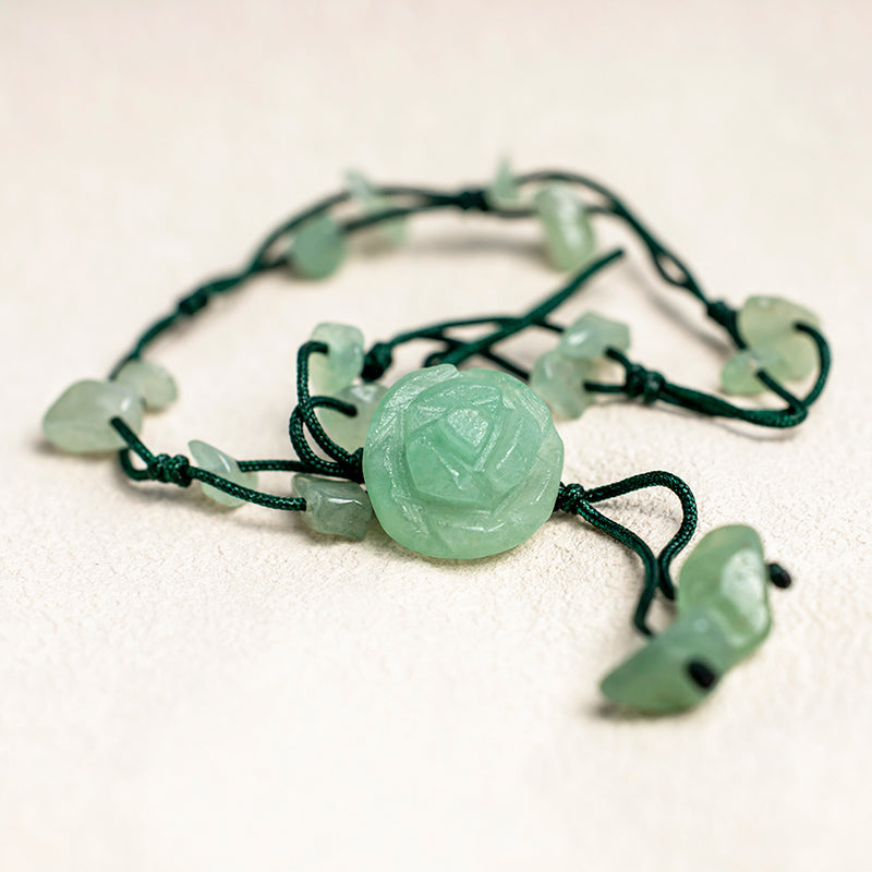Amethyst Pink Crystal Green Aventurine Spiritual Healing Anklet