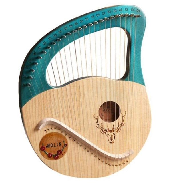 24 String Lyre Harp Instrument with Steel Strings