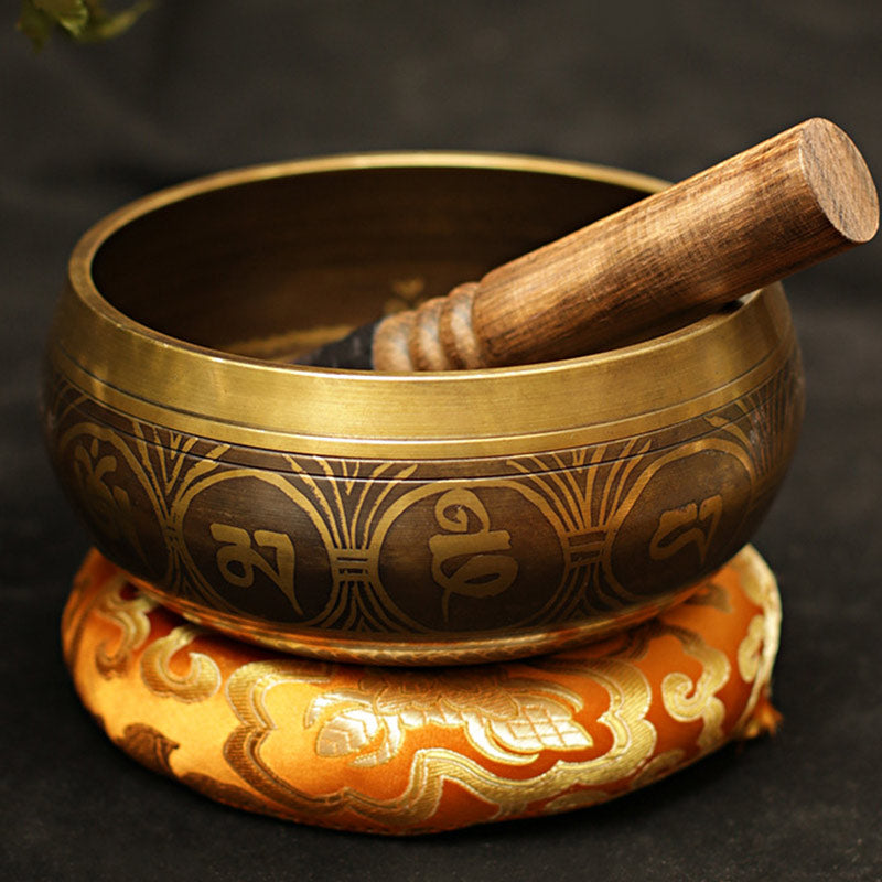 Copper Tibetan Singing Bowl for Meditation and Healing 5.12IN