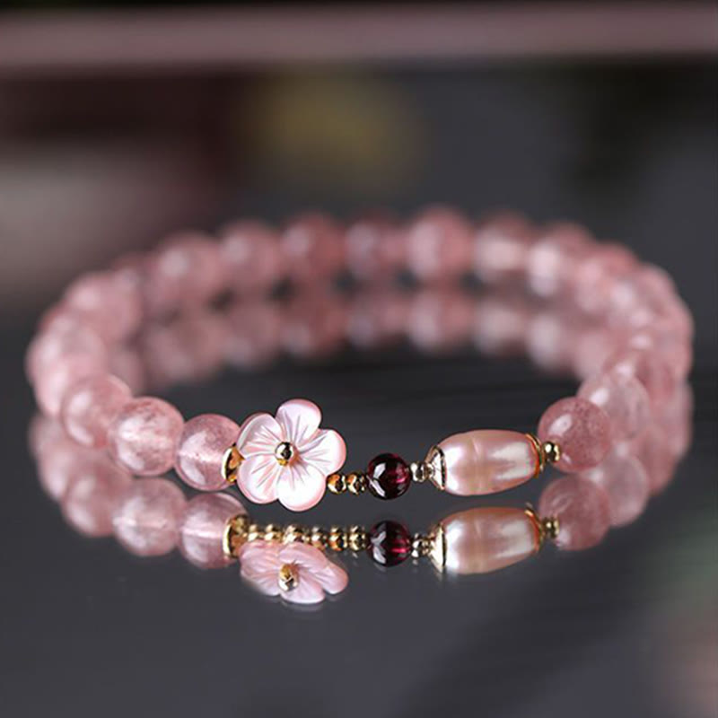 Strawberry Quartz Love Healing Bracelet for Heart Energy
