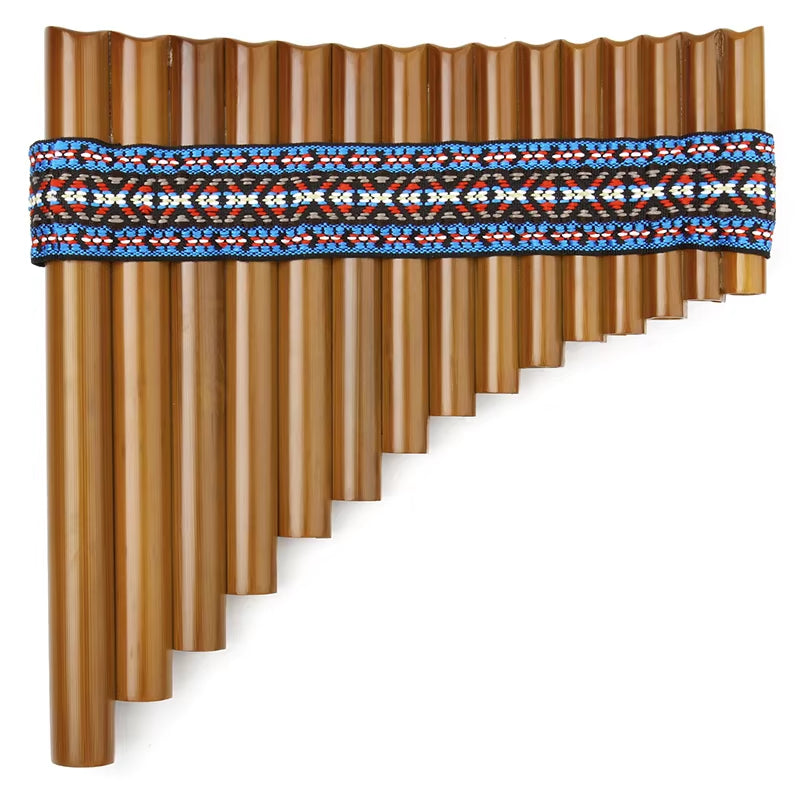 Bamboo Woodwind Instrument Romanian Style Paste the Cloth Strip Handmade Production 15 Pipes Panflute G Key