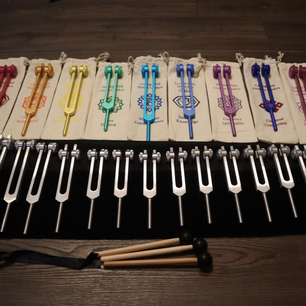 24pc Human Biology & Solfeggio Tuning Forks for Sound Healing - On sale