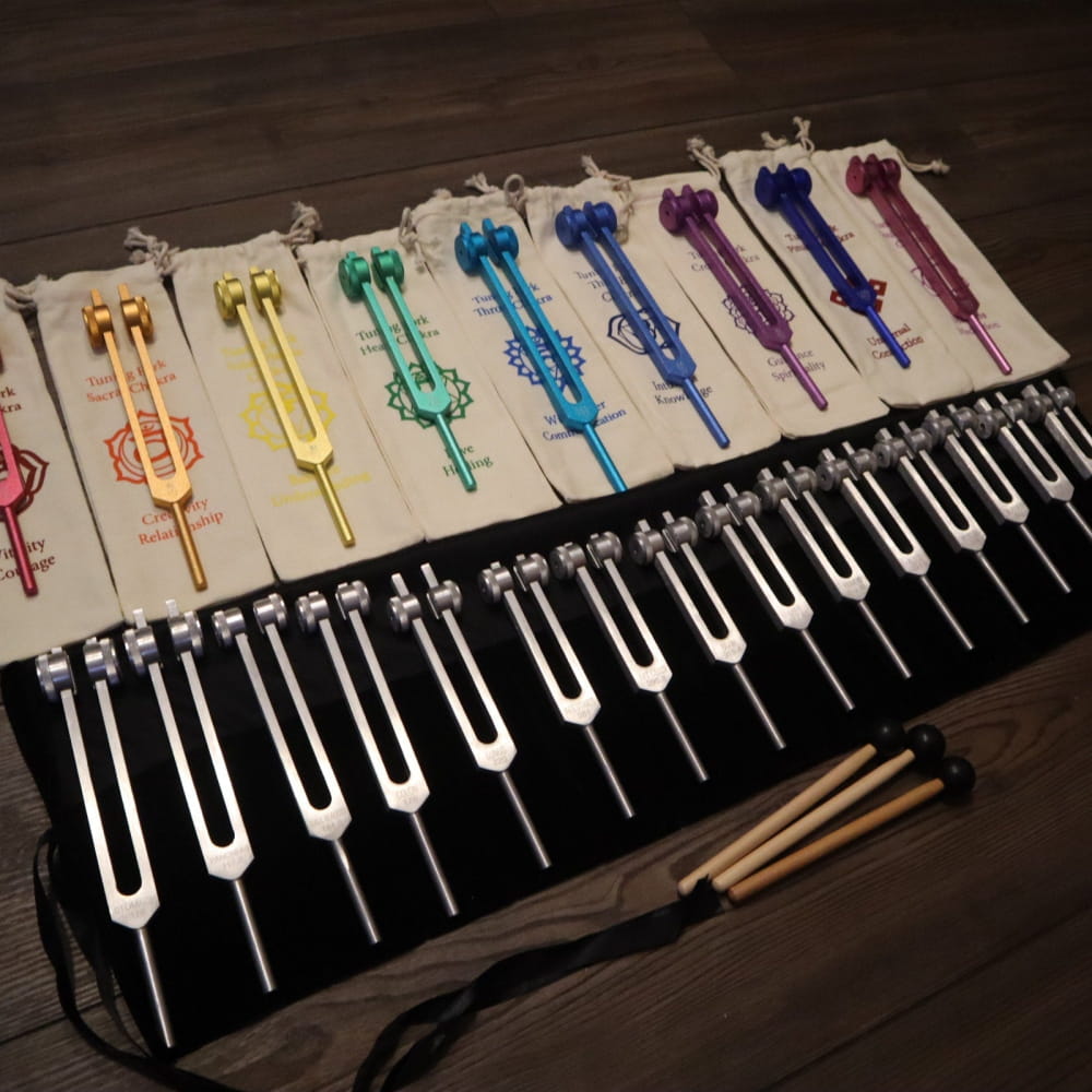 24pc Human Biology & Solfeggio Tuning Forks for Sound Healing - On sale