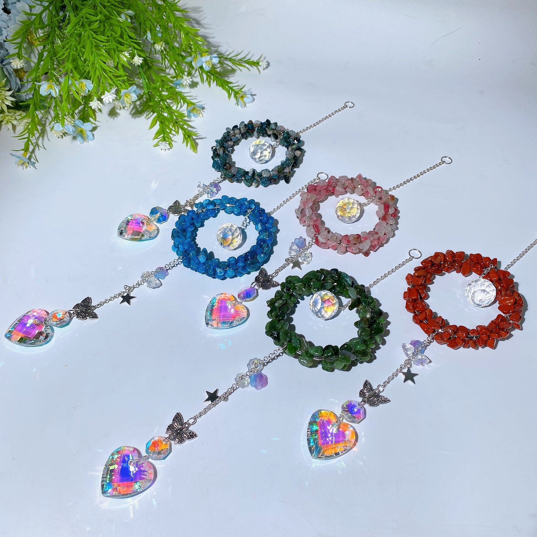 25-28cm Crystal Chips Suncatcher for Sunlight Energy Healing
