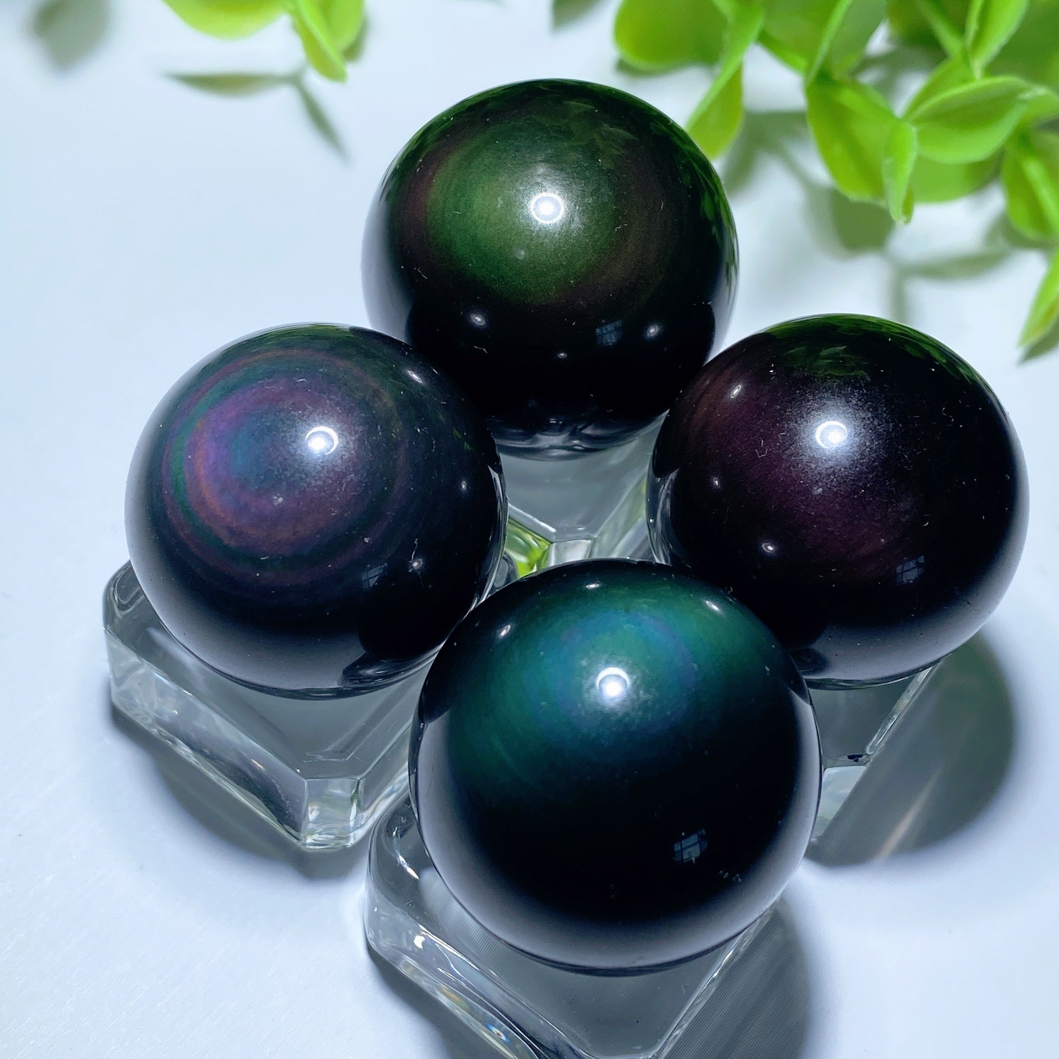 25-30mm Rainbow Obsidian Crystal Sphere for Healing