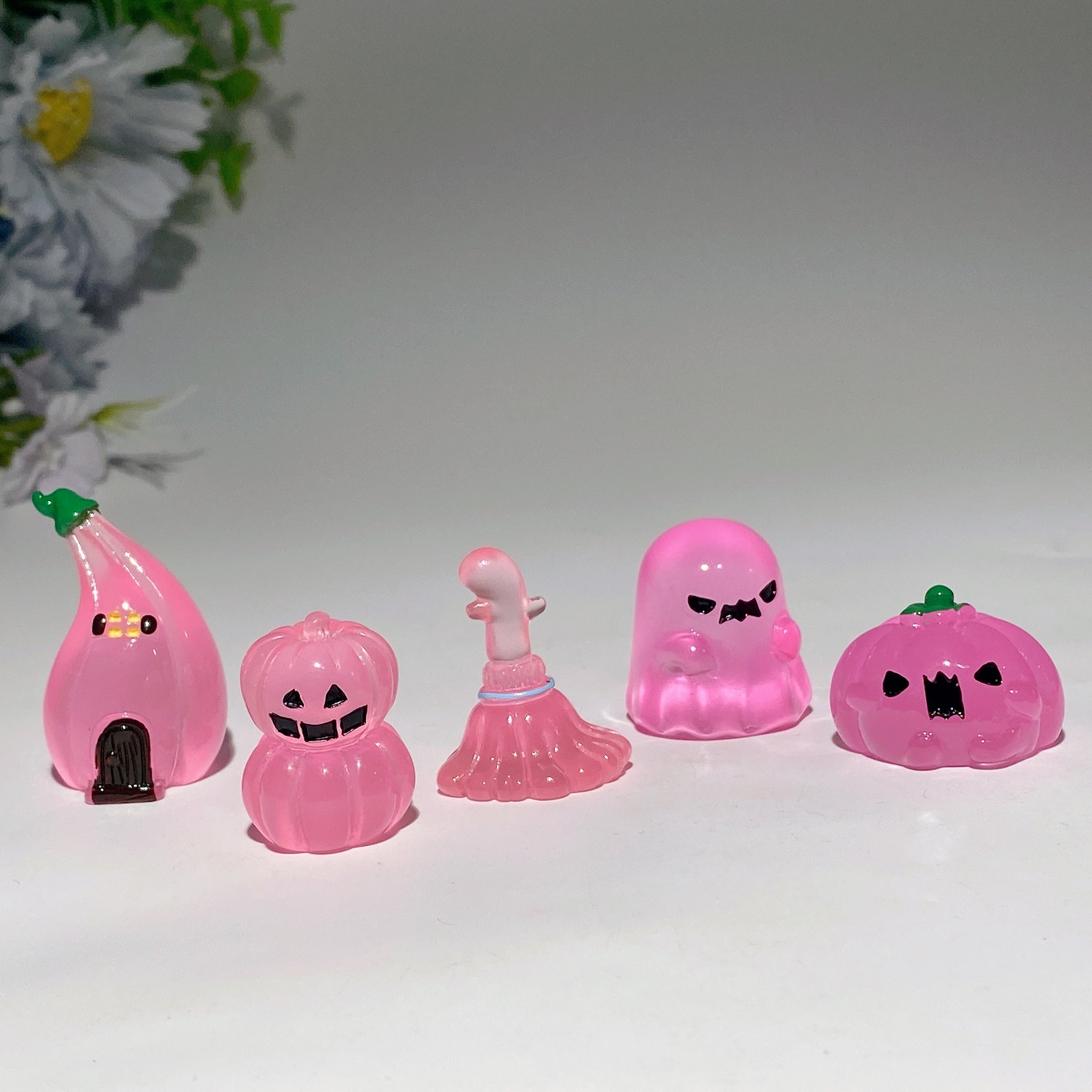 25-35mm Luminous Halloween Crystal Figurines Set