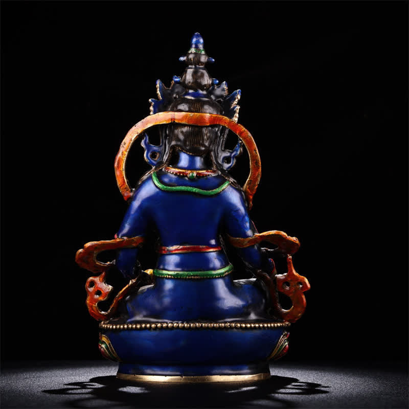 25.5cm Copper Yellow Jambhala Bodhisattva Buddha Statue for Serenity