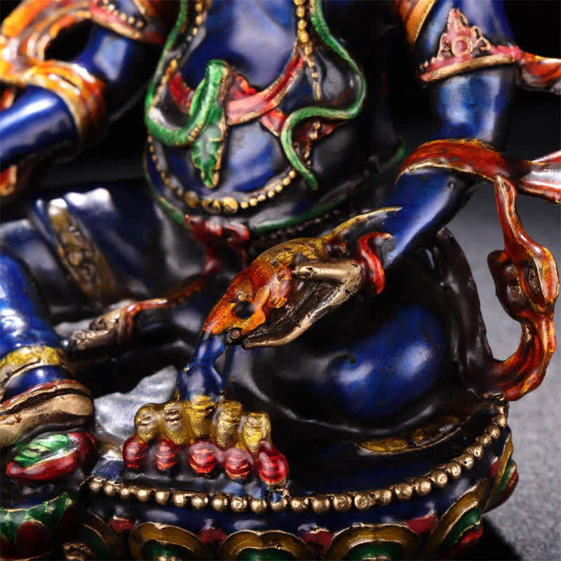 25.5cm Copper Yellow Jambhala Bodhisattva Buddha Statue for Serenity