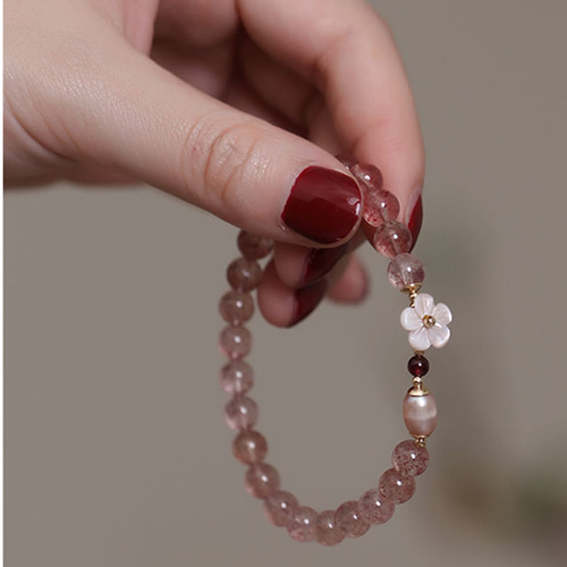 Strawberry Quartz Love Healing Bracelet for Heart Energy