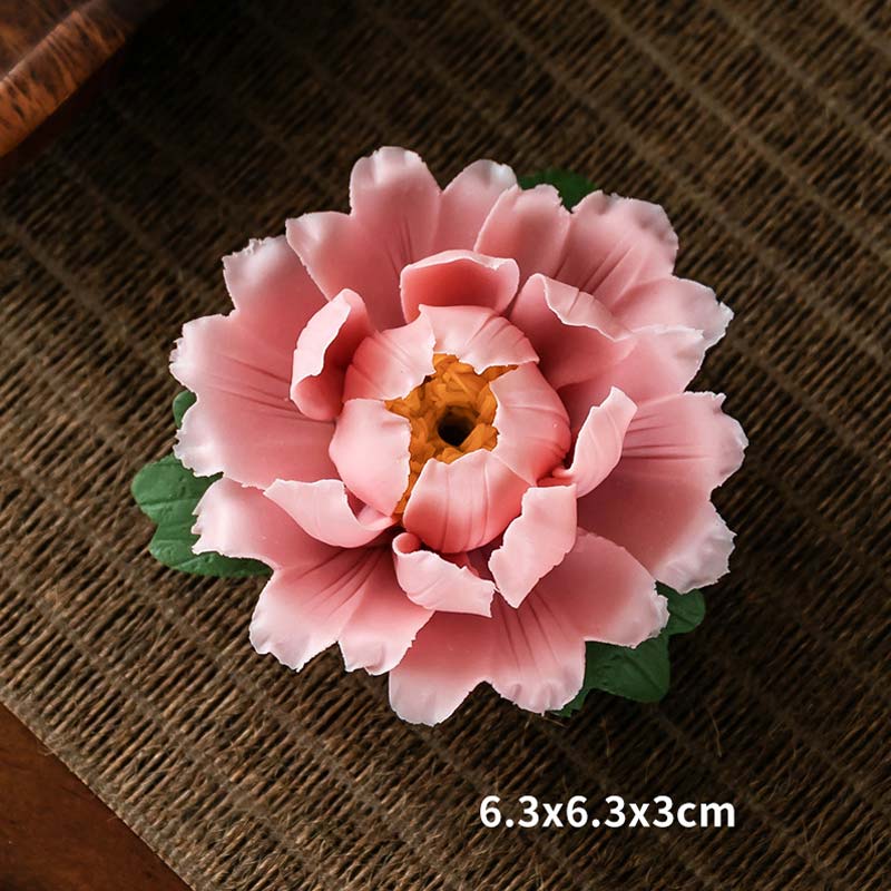 Tibetan Lotus Blessing Ceramic Stick Incense Holder
