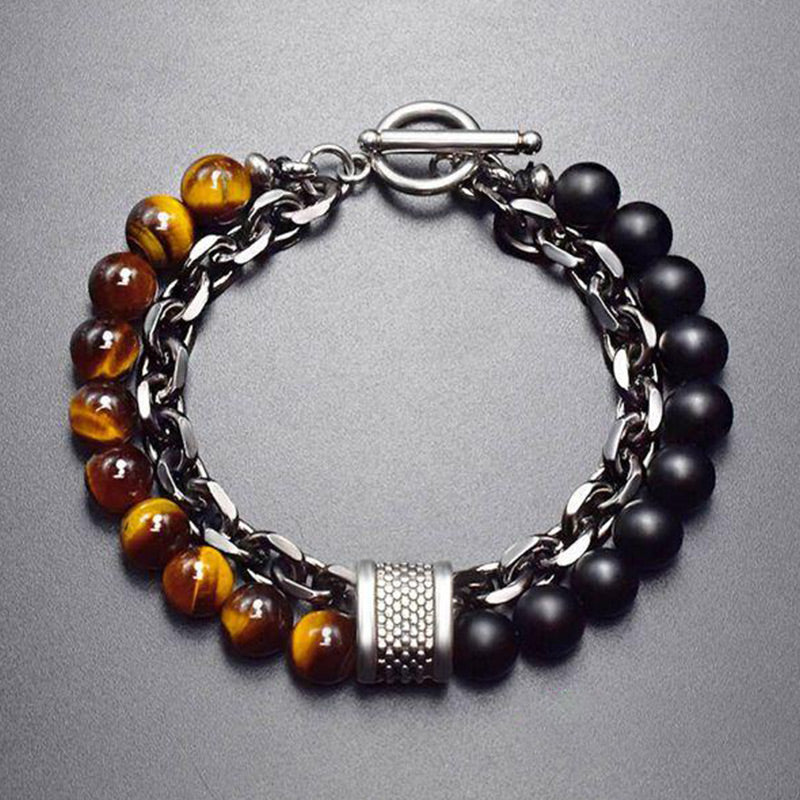 8mm Natural Tiger Eye Lazurite Protection Bracelet