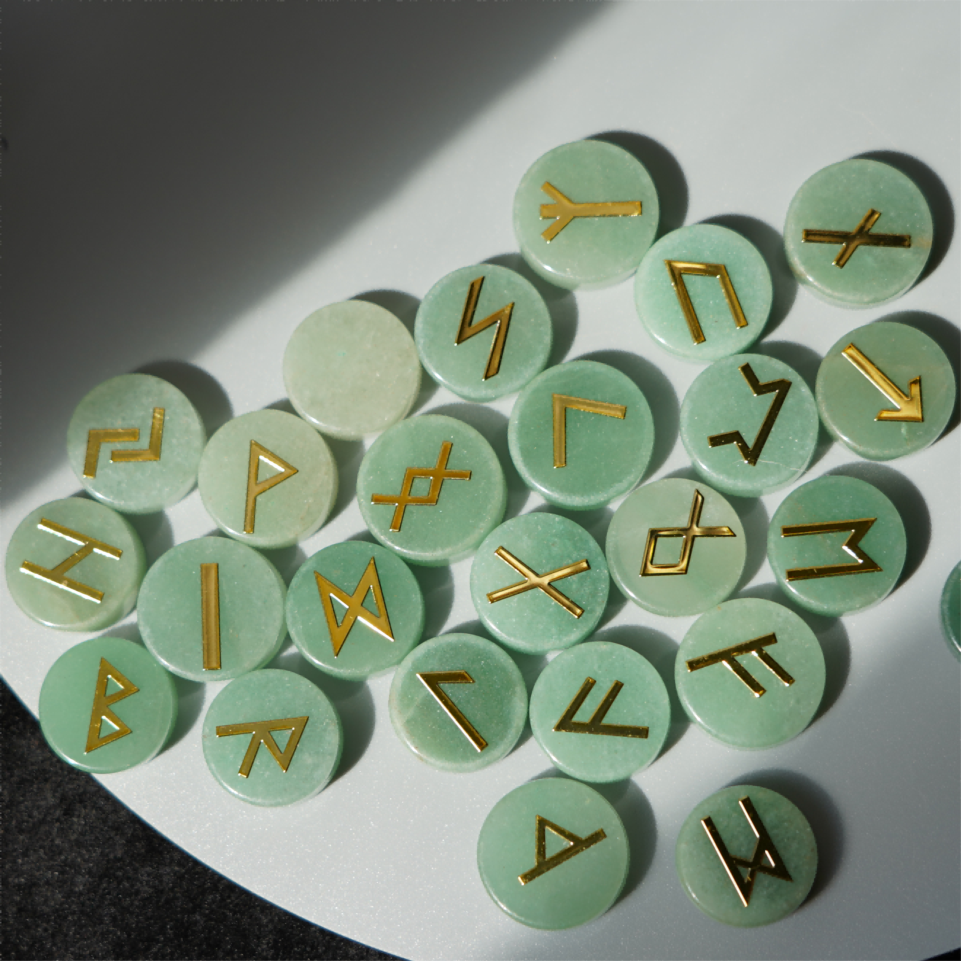 25pcs Mixed Crystal Runes Healing Set | 15mm Polished Stones